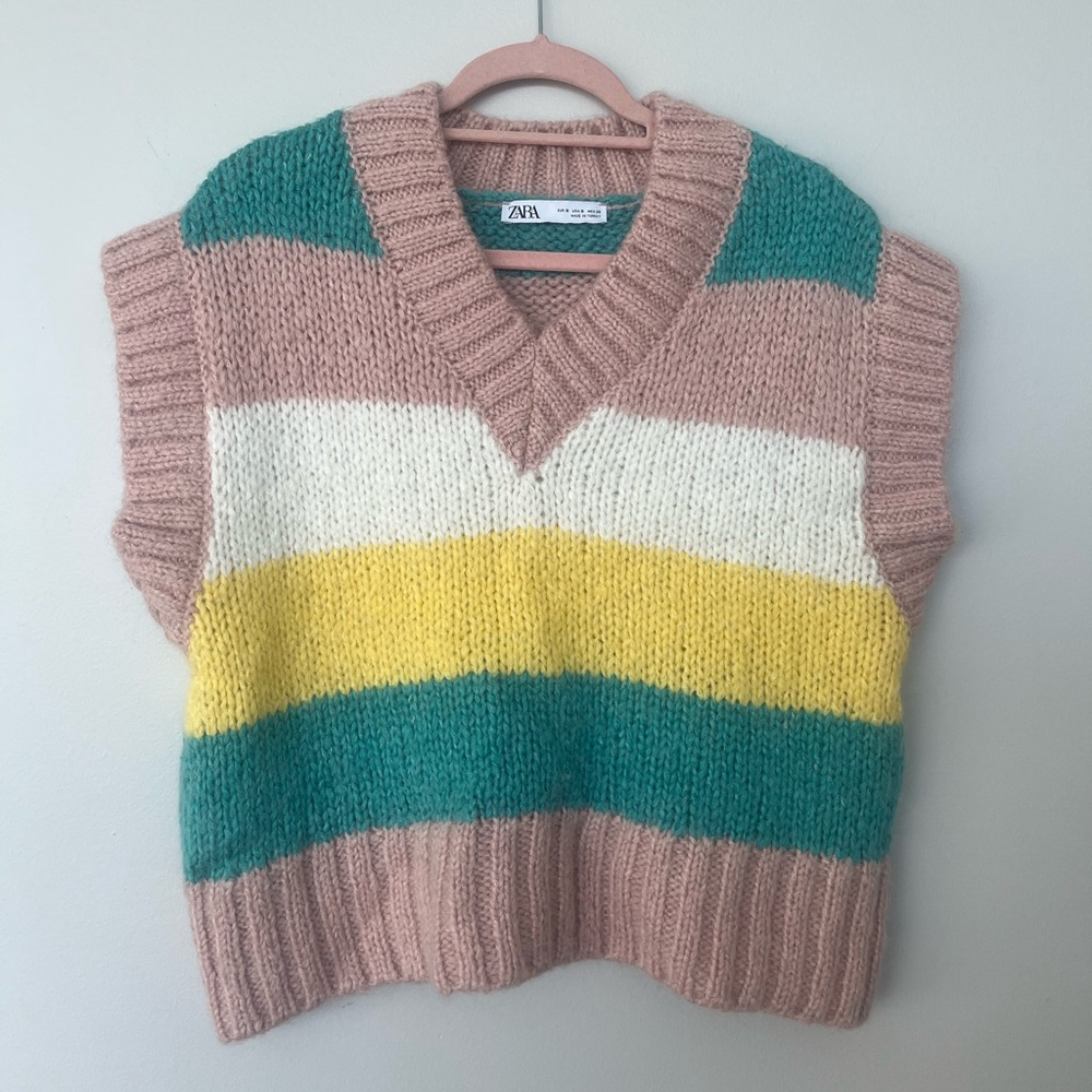 Striped Multicolor Women's Sweater Vest